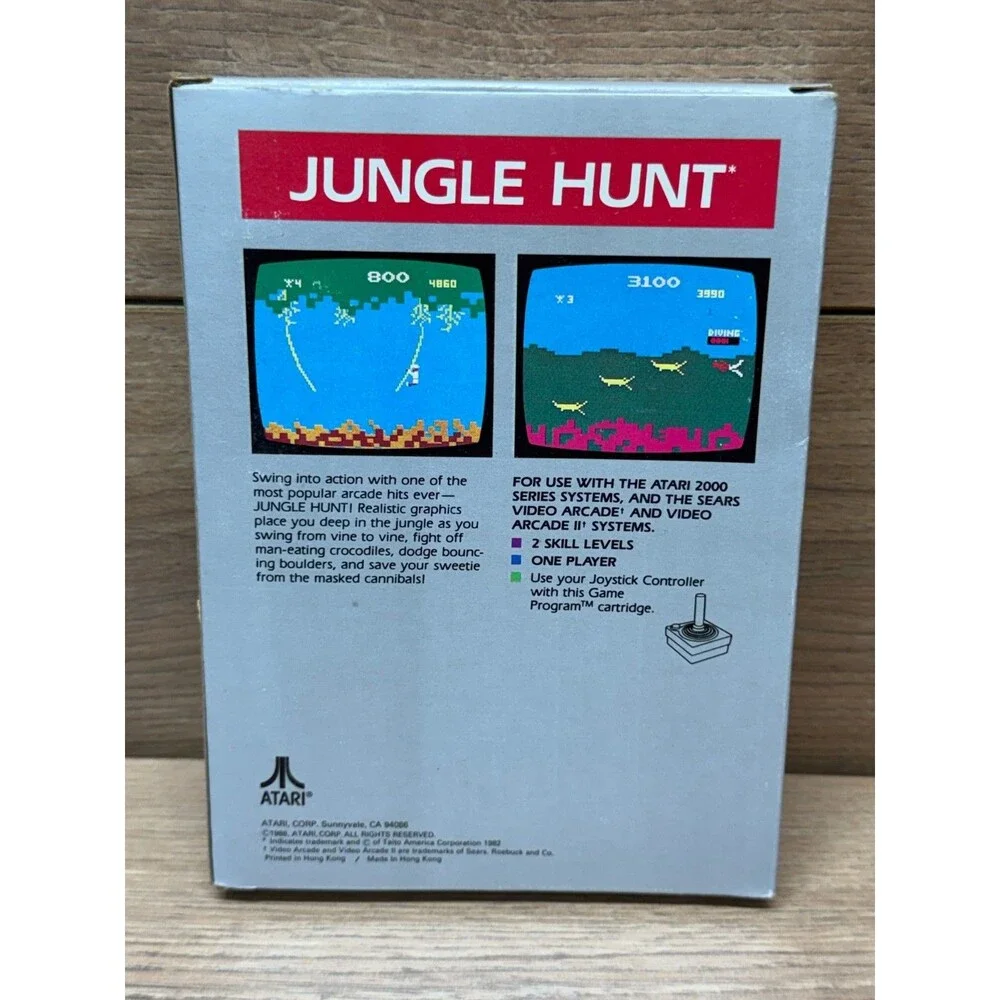 Jungle Hunt (Atari 2600, 1983) CIB Complete w/ Manual, Warranty Card & Box